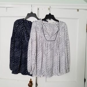 (2) GAP long sleeve blouses